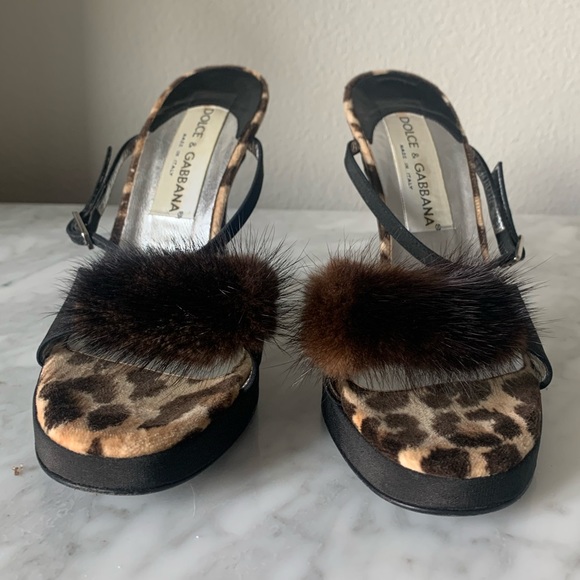 Dolce & Gabbana Mink Fur Heel Sandals - Picture 3 of 8